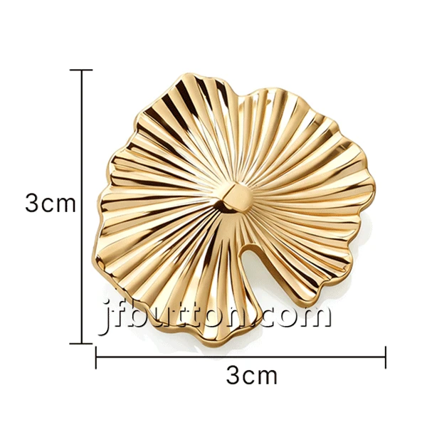 Gold Hollow Leaf Button best