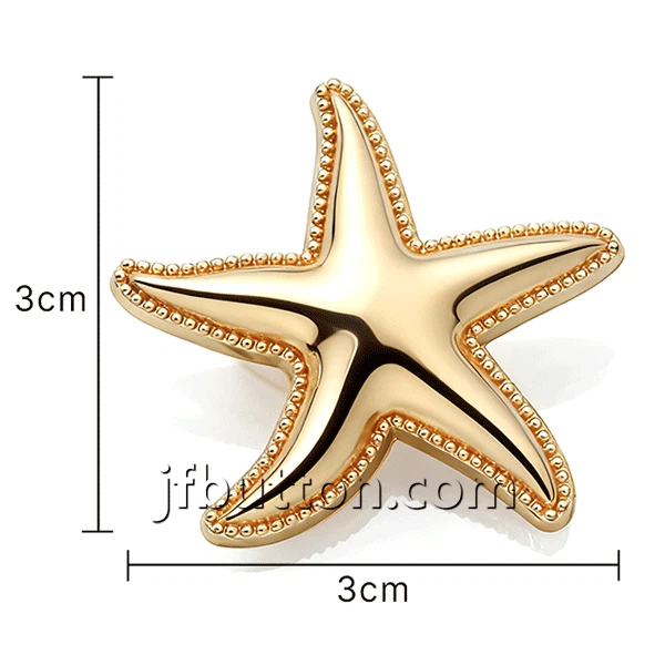 Metal Starfish Buttons With Shank factory
